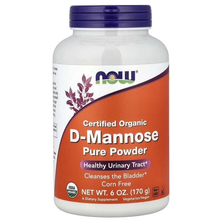 NOW Foods, сертифицированная органическая чистая D-манноза в порошке, 170 г (6 унций)