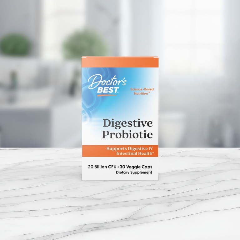 Doctor's Best, пробиотик для пищеварительной системы, 30 растительных капсул