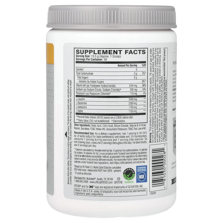 XTEND, 7 г аминокислот с разветвленной цепью, со вкусом манго, 405 г (14,3 унции)