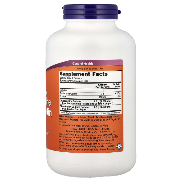NOW Foods, глюкозамин и хондроитин, 240 таблеток