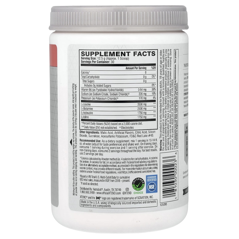 XTEND, 7 г аминокислот с разветвленной цепью, со вкусом арбуза, 375 г (13,2 унции)