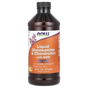 NOW Foods, жидкая добавка с глюкозамином, хондроитином и МСМ, с цитрусовым вкусом, 473 мл (16 жидк. унций)