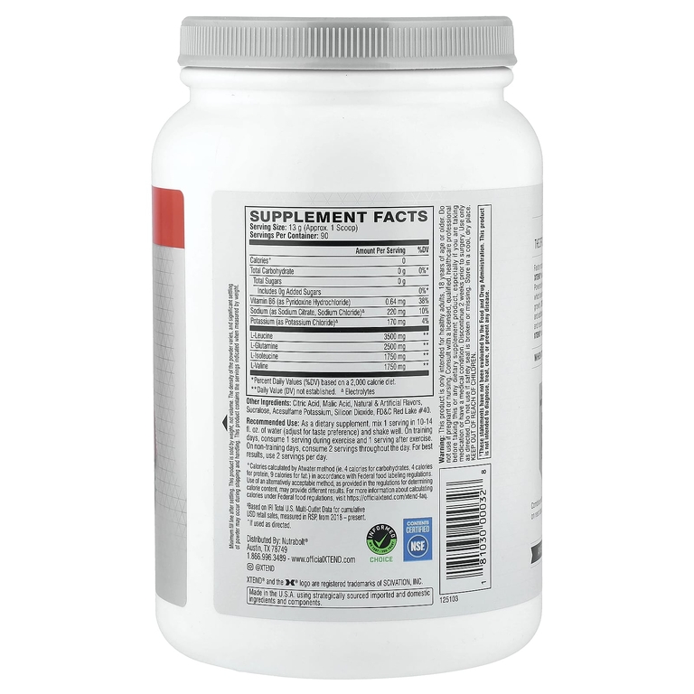 XTEND, 7 г аминокислот с разветвленной цепью, со вкусом клубники и киви, 1,17 кг (2,58 фунта)