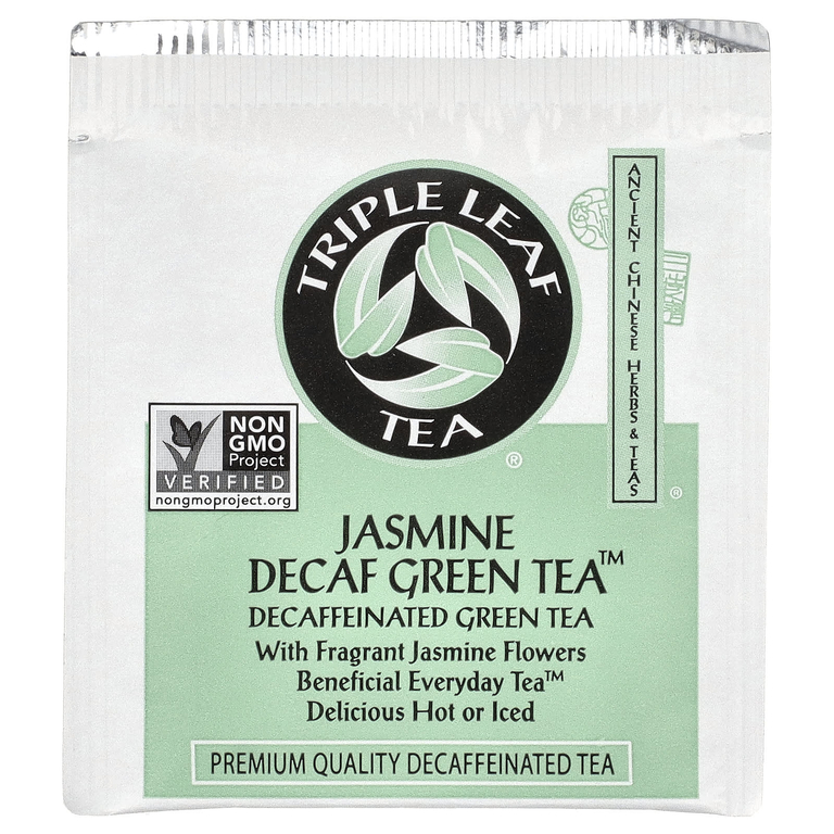 Triple Leaf Tea, Jasmine Decaf Green Tea™, чай без кофеина, 20 чайных пакетиков, 38 г (1,34 унции)