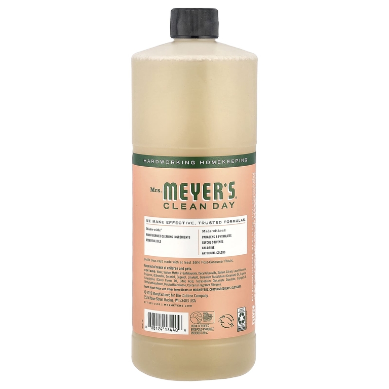 Mrs. Meyers Clean Day, универсальный концентрат, герань, 946 мл (32 жидк. унции)