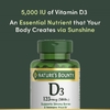 Nature's Bounty, витамин D3, 125 мкг (5000 МЕ), 240 мягких таблеток с быстрым высвобождением