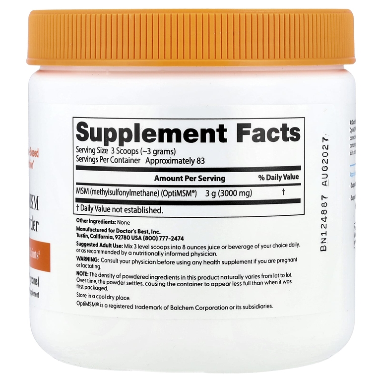 Doctor's Best, Метилсульфонилметан в порошке с OptiMSM®, 250 г (8,8 унции)