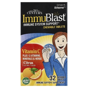 21st Century, ImmuBlast®, витамин C, цитрус, 32 жевательные таблетки