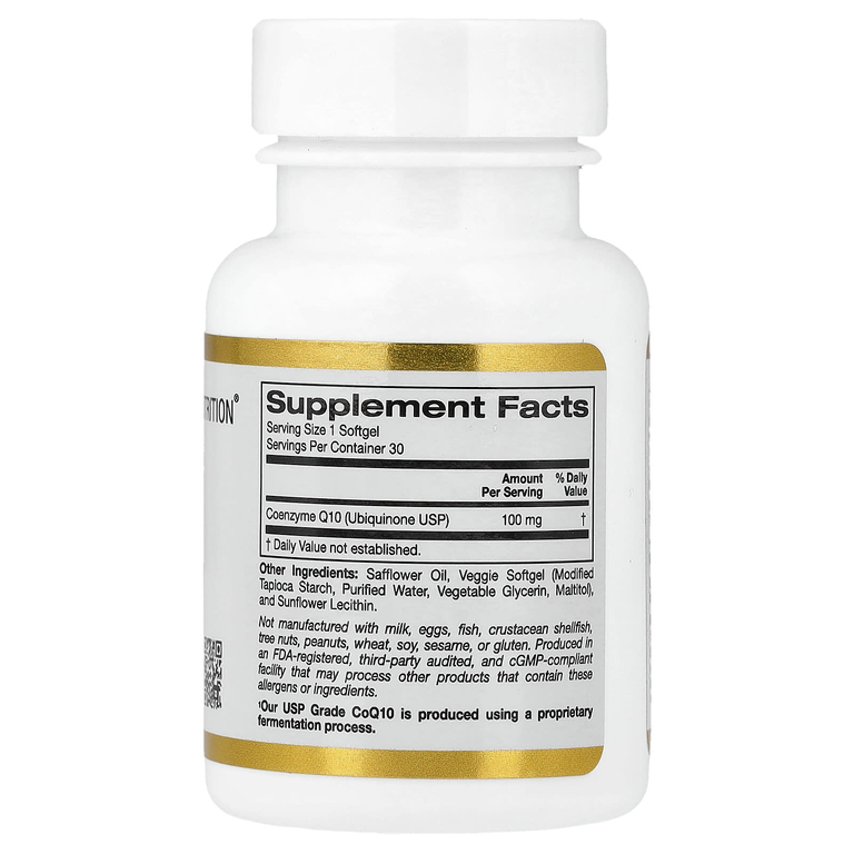 California Gold Nutrition, Коэнзим Q10, 100 мг, 30 растительных капсул