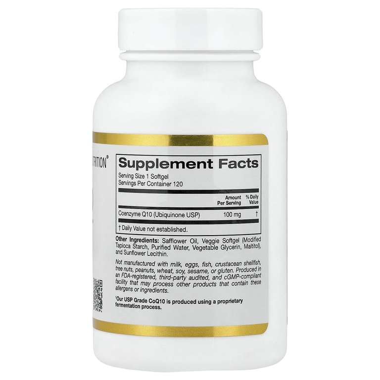 California Gold Nutrition, коэнзим Q10, 100 мг, 120 растительных капсул