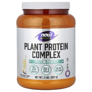 NOW Foods, Спорт, комплекс растительных белков, сливочная ваниль, 907 г (2 фунта)