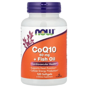 NOW Foods, коэнзим Q10 и рыбий жир, 120 капсул