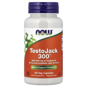 NOW Foods, TestoJack 300™, эврикома длиннолистая, 300 мг, 60 растительных капсул