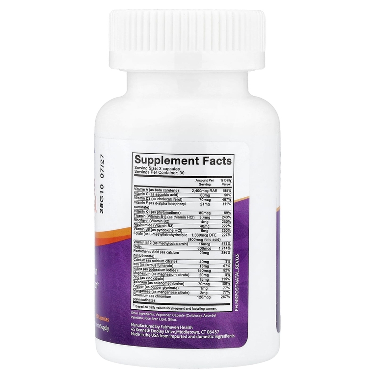 Fairhaven Health, мультивитамины для кормящих женщин, 60 капсул