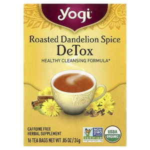 Yogi Tea, травяной чай, обжаренный одуванчик, без кофеина, 16 чайных пакетиков, 24 г (0,85 унции)