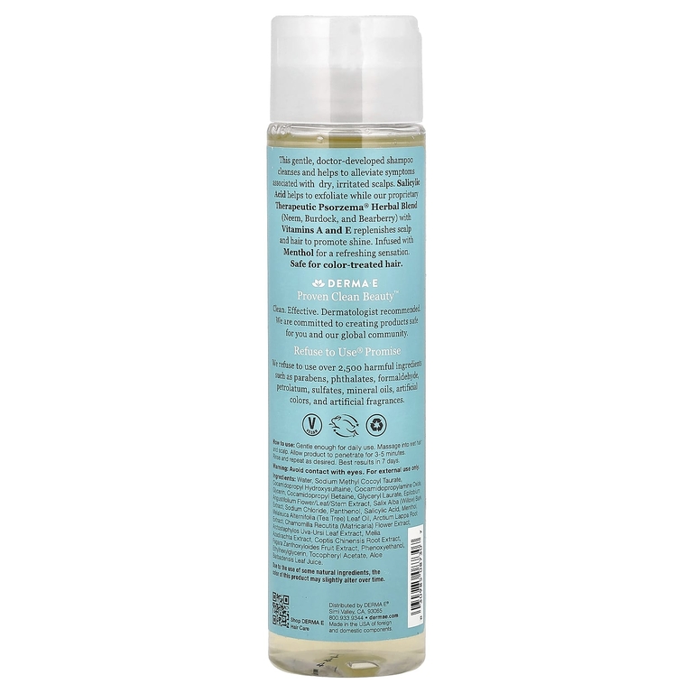 DERMA E, шампунь для ухода за кожей головы, 296 мл (10 жидк. унций)