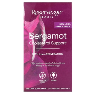 Reserveage Beauty, экстракт бергамота для поддержки здорового уровня холестерина, 30 растительных капсул