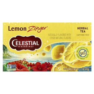 Celestial Seasonings, травяной чай, Lemon Zinger, без кофеина, 20 чайных пакетиков, 47 г (1,7 унции) (Товар снят с продажи) 