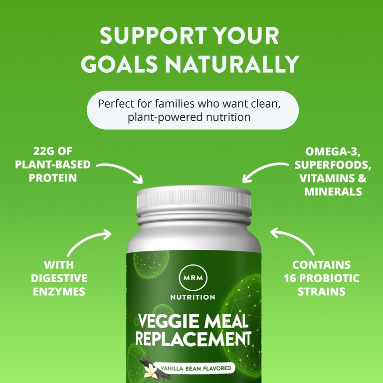 MRM Nutrition, Растительный заменитель питания, ваниль и бобы, 3 фунта (1361 г)