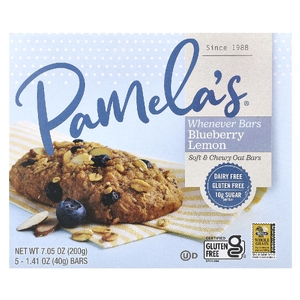 Pamela's Products, батончики с голубикой и лимоном, 5 батончиков по 40 г (1,41 унции)