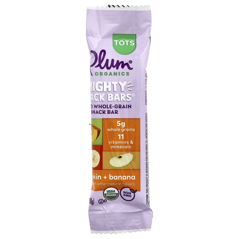 Plum Organics, батончики для выносливок, тыква и банан, 6 батончиков, 19 г (0,67 унции) каждый