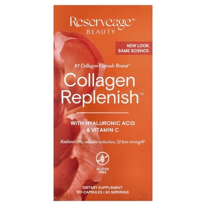 Reserveage Beauty, пептиды коллагена с гиалуроновой кислотой и витамином C, 120 капсул