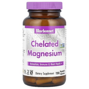 Bluebonnet Nutrition, хелатный магний, 120 вегетарианских капсул (100 мг в 1 капсуле)