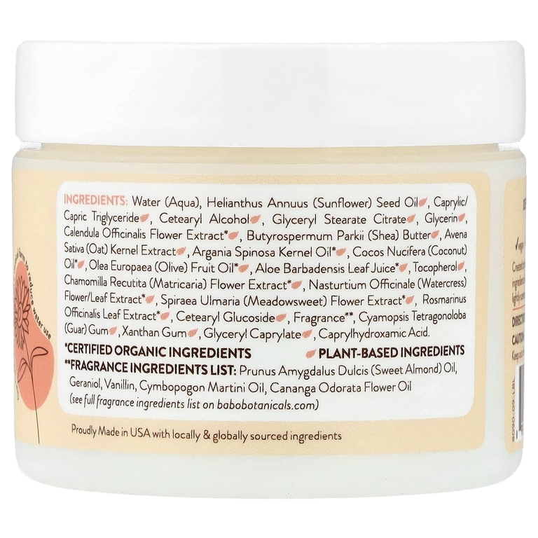 Babo Botanicals, Miracle, крем для лица, увлажняющий крем с овсом и календулой, 57 г (2 унции)