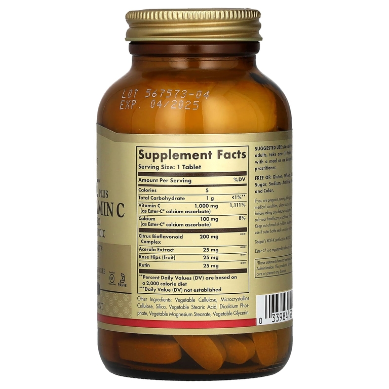 Solgar, Ester-C Plus, витамин C, 1000 мг, 90 таблеток