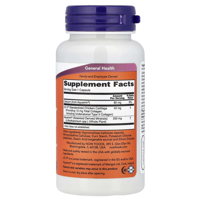 NOW Foods, добавка для здоровья суставов, неденатурированный коллаген 2 типа, 120 растительных капсул