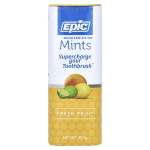 Epic Dental, Со 100% подслащенным ксилитом, свежие фрукты и фрукты, конфеты, без сахара, 30 г (Товар снят с продажи) 