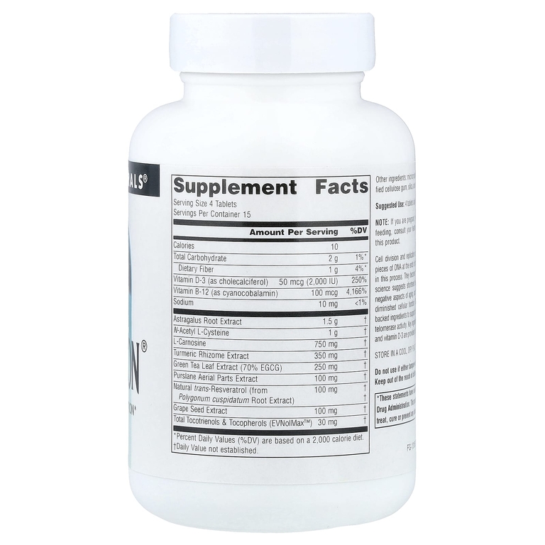 Source Naturals, Защита ДНК теломер, 60 таблеток