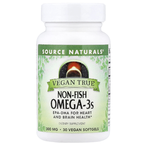 Source Naturals, омега-3 из водорослей, для вегетарианцев и веганов, 300 мг, 30 веганских капсул
