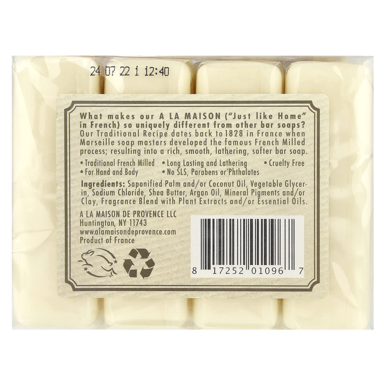 A La Maison de Provence, мыло для рук и тела, сладкий миндаль, 4 бруска по 100 г (3,5 унции)
