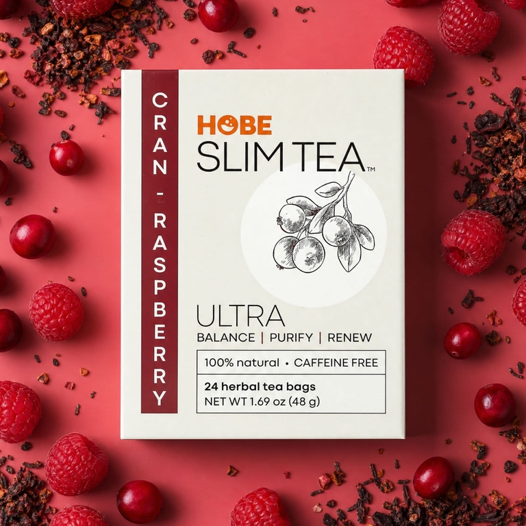 Hobe Labs, чай для баланса, очищения и обновления организма, вкус клюква-малина, без кофеина 24 травяных чайных пакетиков, 1.69 унции (48 г)