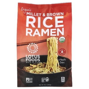 Lotus Foods, рамен из органического проса и коричневого риса, 4 упаковки, 283 г (10 унций)
