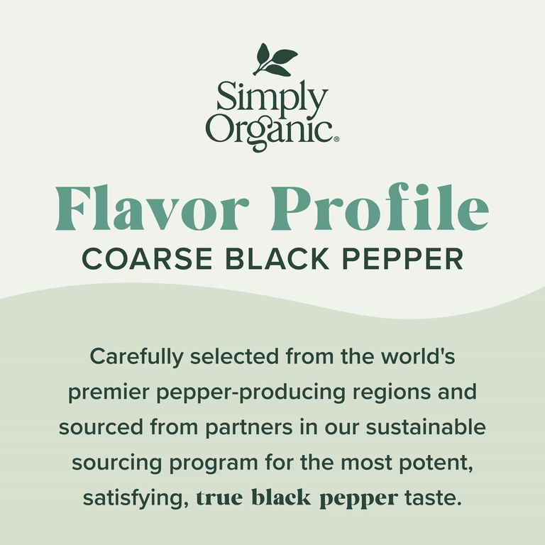 Simply Organic, Органический крупный черный перец, 70 г (2,47 унции)
