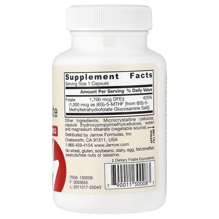 Jarrow Formulas, метилфолат, 1000 мкг, 100 растительных капсул