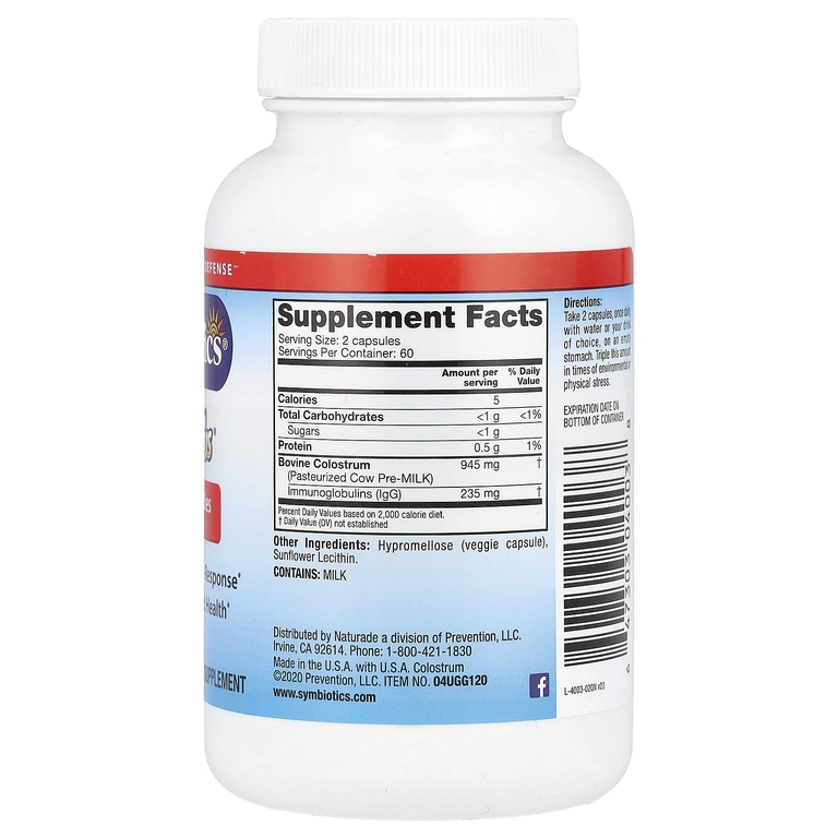 Symbiotics, молозиво, 120 растительных капсул