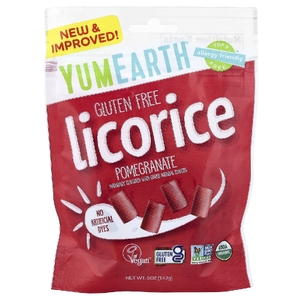 YumEarth, Мягкая пищевая безглютеновая гранатовая лакрица + вкусная, 5 унций (142 г)