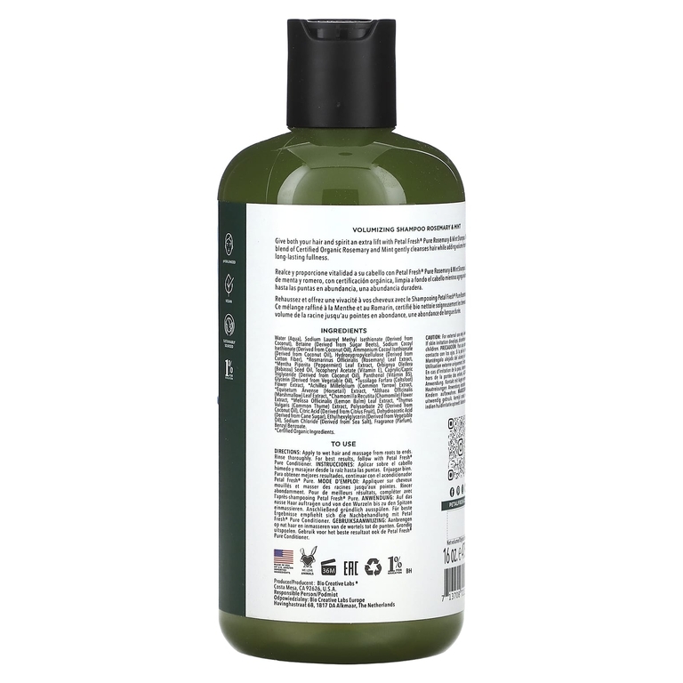 Petal Fresh, шампунь для придания объема, розмарин и мята, 475 мл (16 жидк. унций)