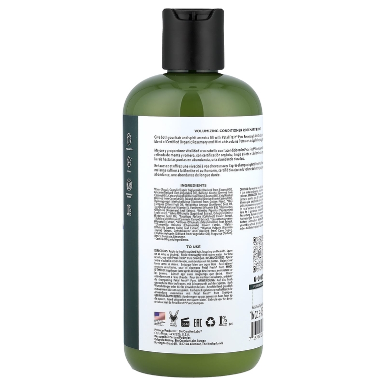 Petal Fresh, кондиционер для волос для придания объема, розмарин и мята, 16 жидких унций (475 мл)
