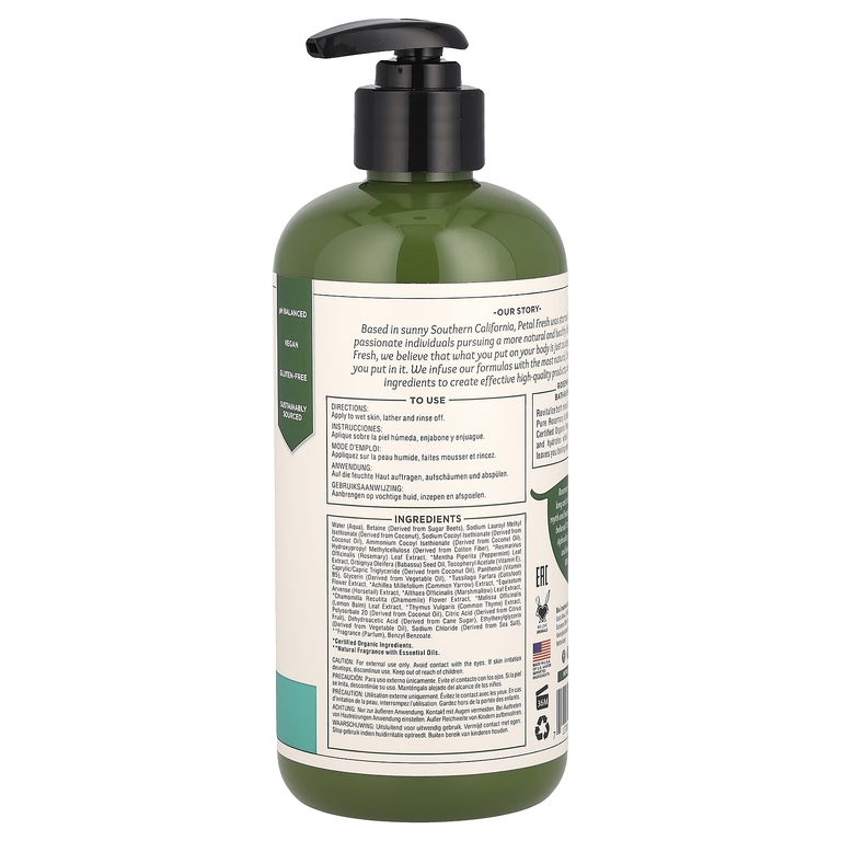 Petal Fresh, бодрящий гель для ванны и душа, розмарин и мята, 475 мл (16 жидк. унц.)