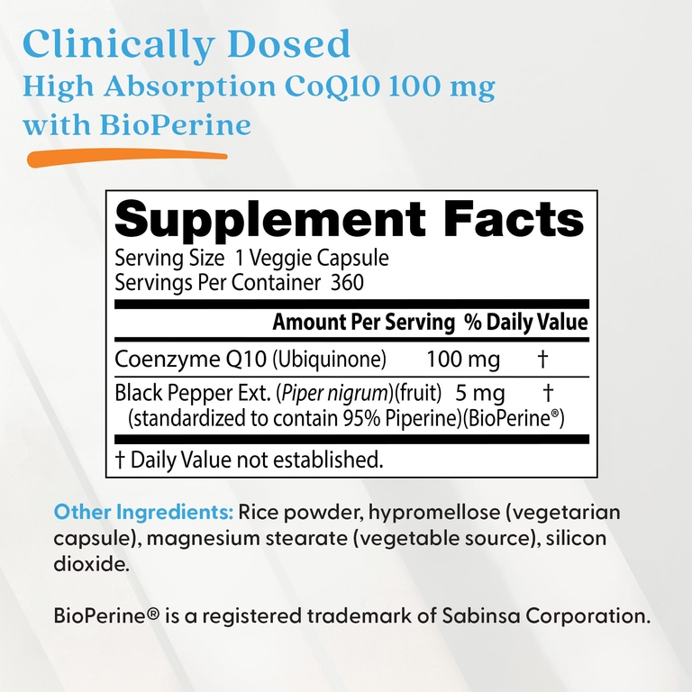 Doctor's Best, легкоусвояемый коэнзим Q10, 100 мг, 360 растительных капсул