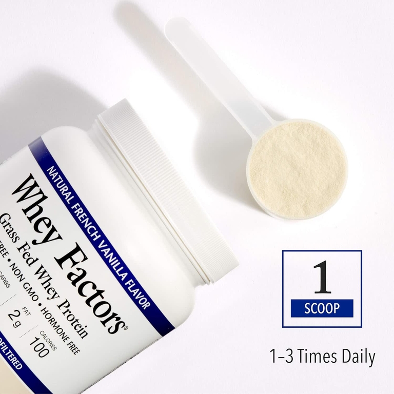 Natural Factors, сывороточный протеин травяного откорма, натуральная французская ваниль, 340 г (12 унций)