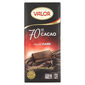 Valor, Насыщенный темный шоколад, 70% какао, 100 г (3,5 унции) (Товар снят с продажи) 