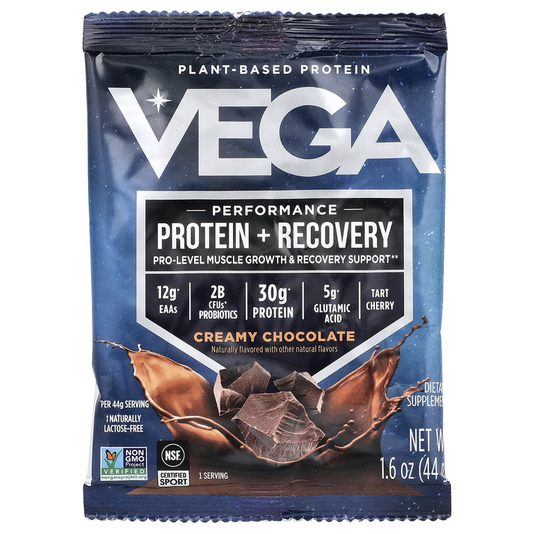 Vega, протеин и восстановление, со вкусом шоколада, 12 пакетиков по 44 г (1,6 унции)