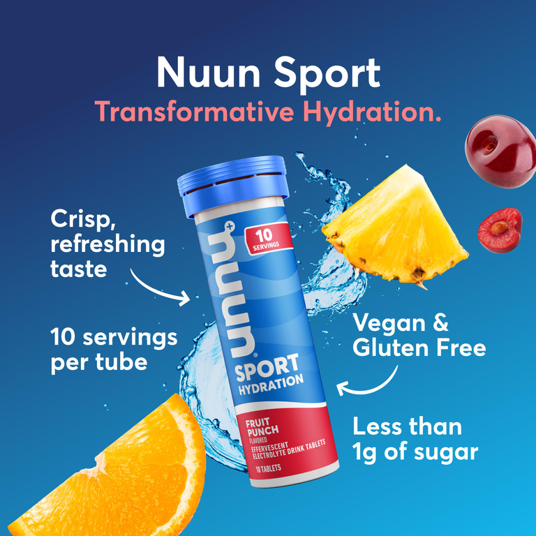 Nuun, напиток с шипучими электролитами, фруктовый пунш, 10 таблеток