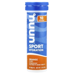 Nuun, шипучие таблетки для приготовления напитка с электролитами, апельсин, 10 таблеток