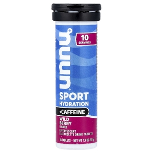 Nuun, Sport Hydration + кофеин, шипучий электролитный напиток, со вкусом лесных ягод, 10 таблеток